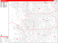 South Jordan Wall Map Zip Code Red Line Style 2026